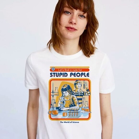 Threadless Tops - NWT Let's Find A Cure for Stupid People Shirt